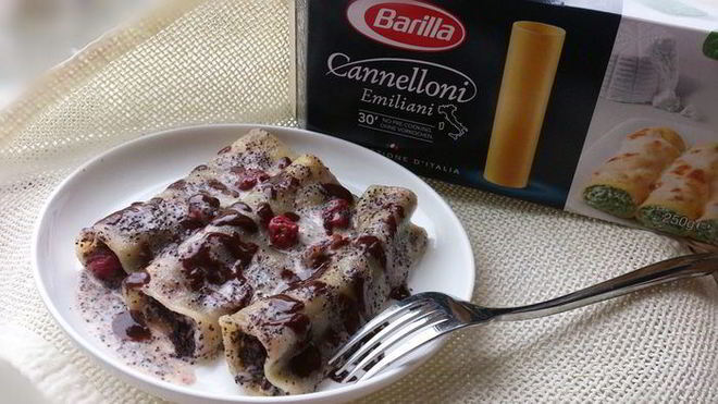 Рецепт Каннеллони с маково-вишневой начинкой