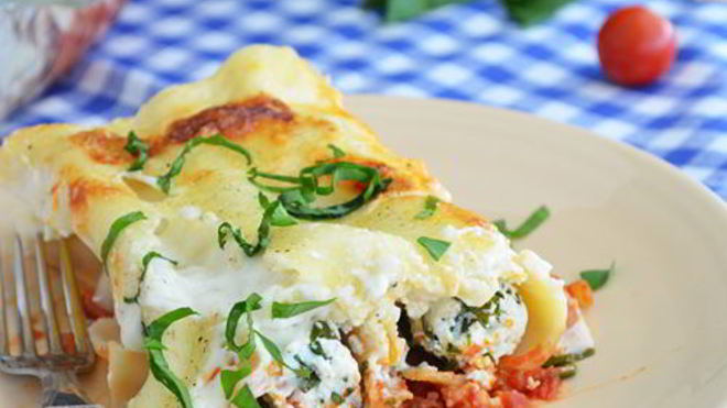 Рецепт Каннеллони с рикоттой и черемшой