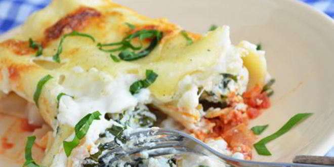 Рецепт каннеллони с рикоттой и черемшой