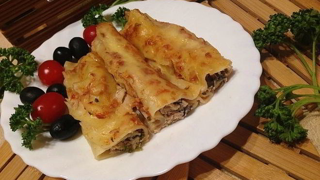 Рецепт Каннеллони с тунцом в помидорном соусе