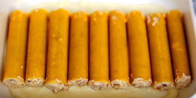 Рецепт каннелони с козьим сыром и орехами под соусом бешамель