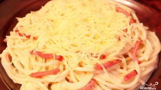 Рецепт Макароны под соусом карбонара