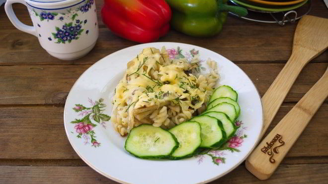 Рецепт Макароны с грибами в духовке