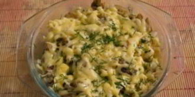 Рецепт макароны с грибами в духовке