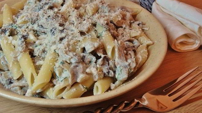 Рецепт Макароны с опятами