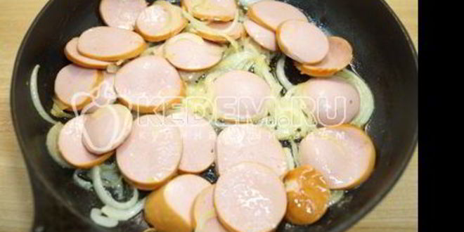 Рецепт макароны с сосисками