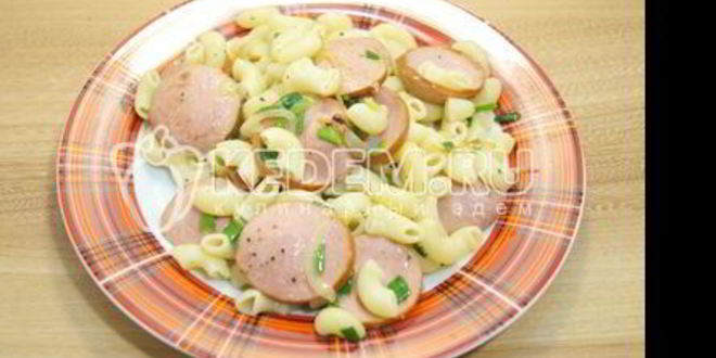 Рецепт макароны с сосисками