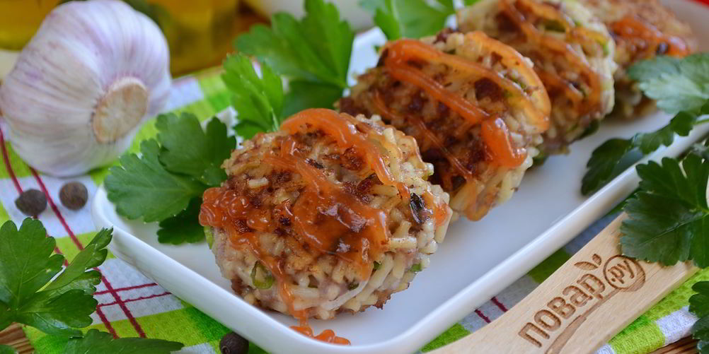 Как приготовить оладушки из фарша и спагетти