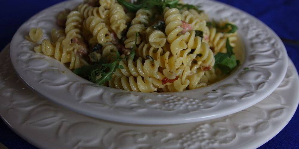 Как приготовить паста фузилли с цукини и беконом