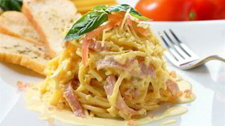 Рецепт Паста карбонара с тыквой и шалфеем