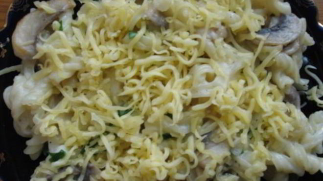 Рецепт Паста с грибами в сливочном соусе с белым вином и сыром