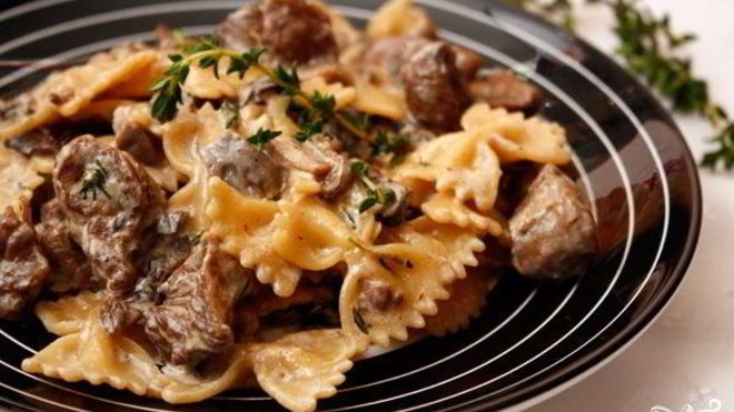 Рецепт Паста с индейкой и грибами