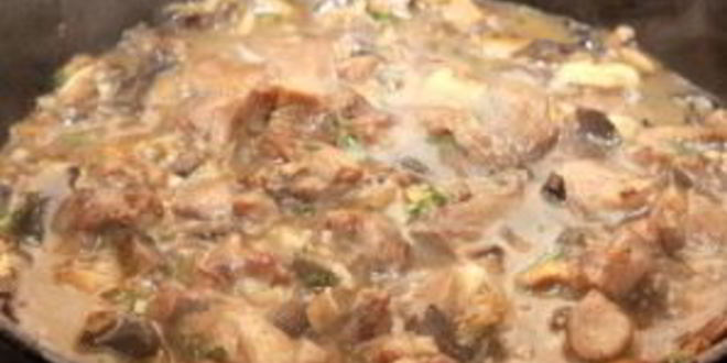 Рецепт паста с индейкой и грибами