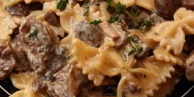 Рецепт паста с индейкой и грибами