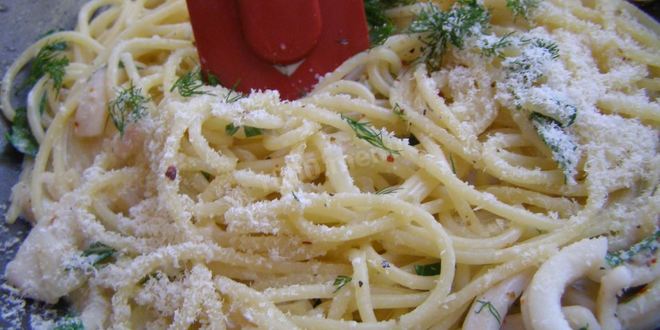 Рецепт паста с кальмарами в сливочном соусе