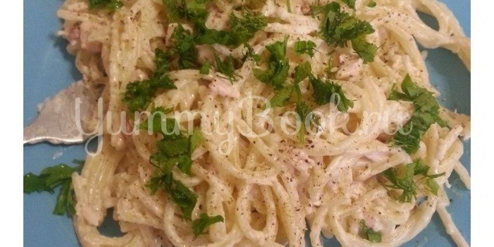 Как приготовить паста с копченой грудкой и плавленым сыром