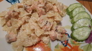 Рецепт Паста с красной рыбой в сливочном соусе