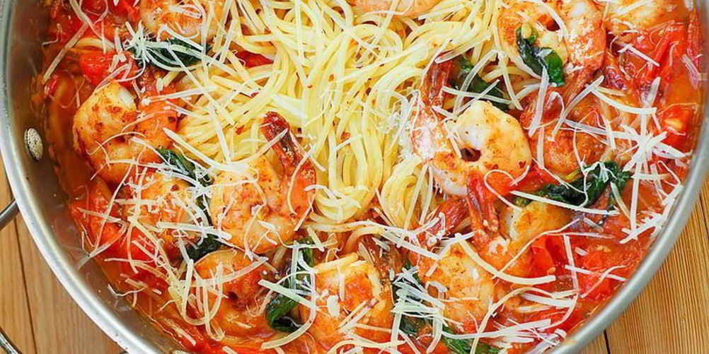 Рецепт паста с креветками