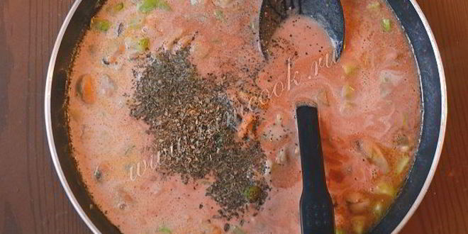 Рецепт паста с морепродуктами в томатно-сливочном соусе