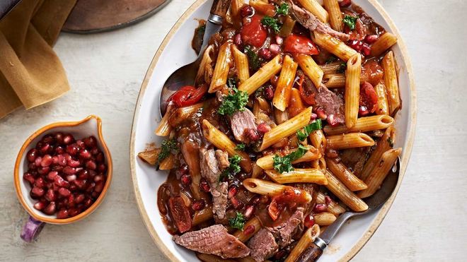 Рецепт Паста с мясом страуса