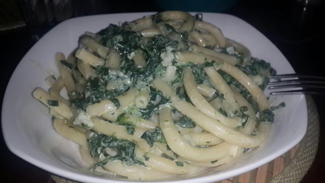 Рецепт Паста с сливочным сыром и шпинатом