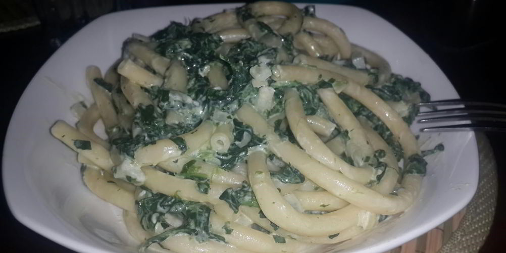 Как приготовить паста с сливочным сыром и шпинатом