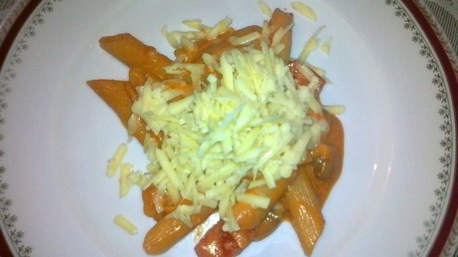 Рецепт Паста в томатно-сливочном соусе