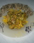 Пикантные макароны и свиная вырезка с горчицей