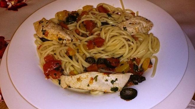 Рецепт Спагетти с филе индейки