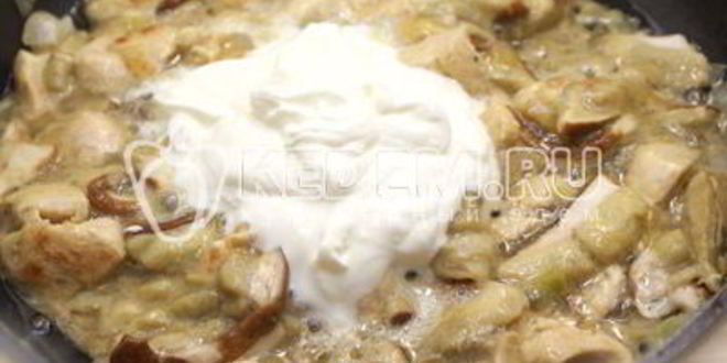 Рецепт спагетти с грибами и курицей