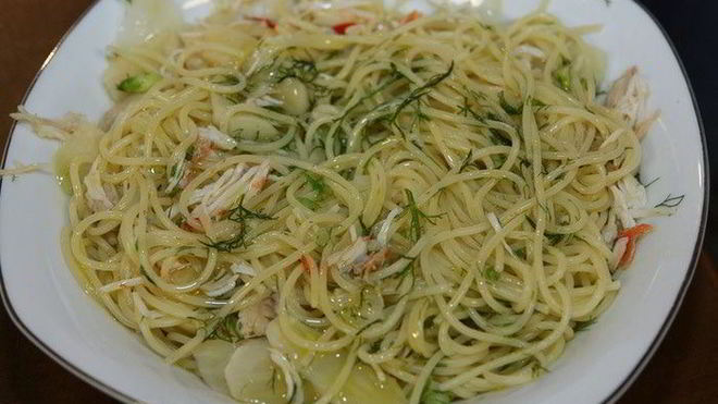 Рецепт Спагетти с крабами и фенхелем