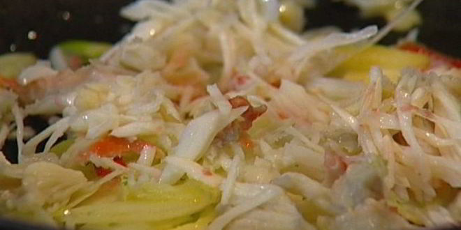 Рецепт спагетти с крабами и фенхелем