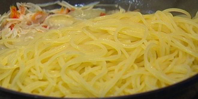 Рецепт спагетти с крабами и фенхелем