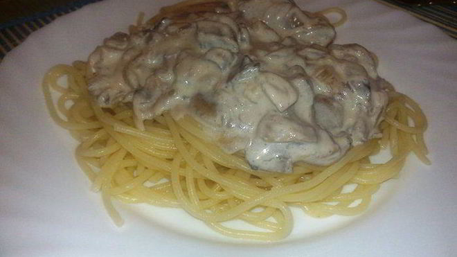 Рецепт Спагетти с куриными грудками