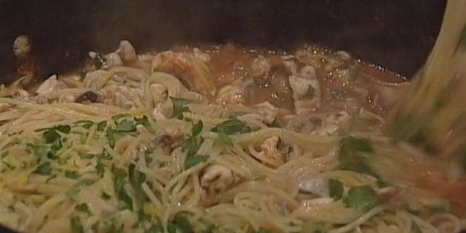 Рецепт спагетти с рыбой