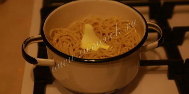 Рецепт спагетти с сыром