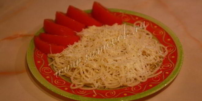 Рецепт спагетти с сыром