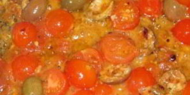 Рецепт спагетти с томатами и оливками в маслинном соусе