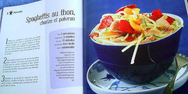 Рецепт спагетти с тунцом, чоризо и перцем