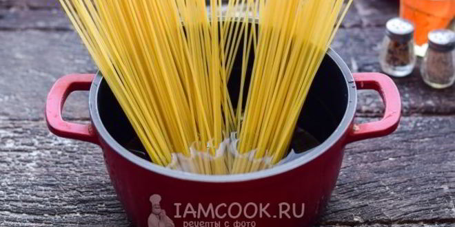 Рецепт спагетти с ветчиной и сыром