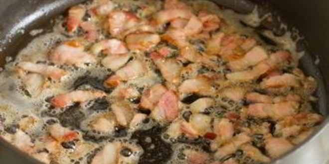 Рецепт спагетти со сливками, брокколи и беконом