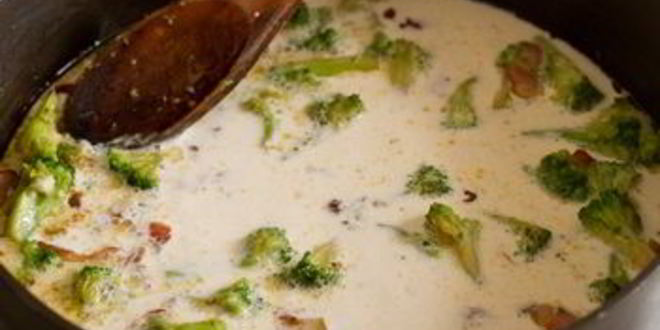 Рецепт спагетти со сливками, брокколи и беконом