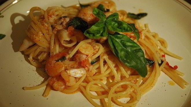 Рецепт Спагетти в рыбном соусе