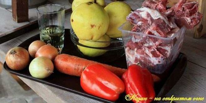 Рецепт баранина с жареной айвой