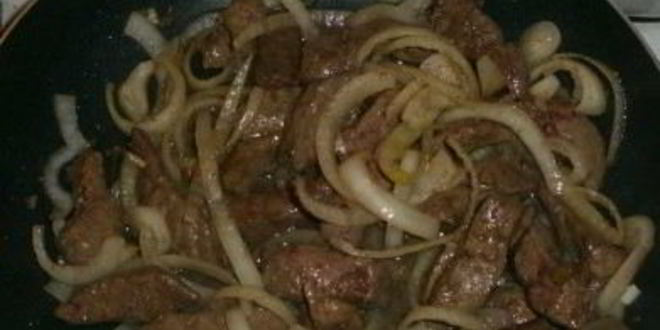 Рецепт бефстроганов из печени со сметаной