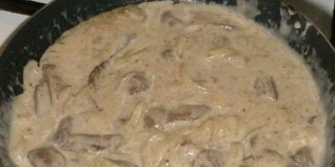 Рецепт бефстроганов из печени со сметаной