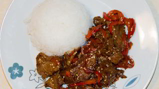 Рецепт Говядина со сладким перцем в соусе терияки