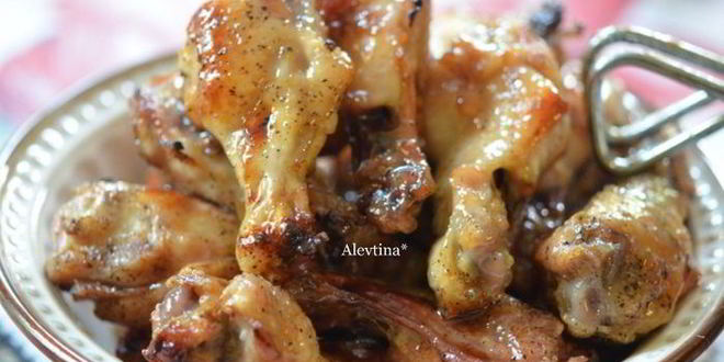 Рецепт куриные крылышки с коричневым маслом и медом