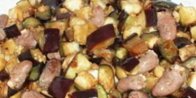 Рецепт куриные сердечки с баклажанами
