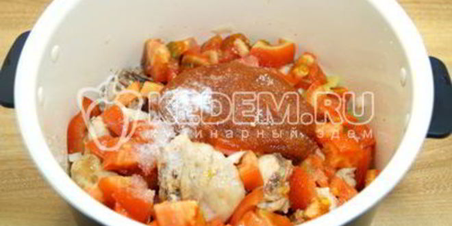 Рецепт курица с овощами в мультиварке